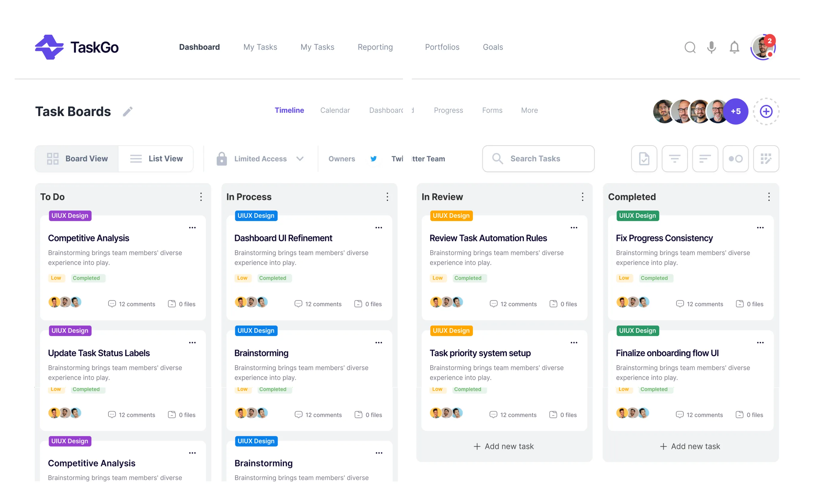 TaskGo Agency Dashboard